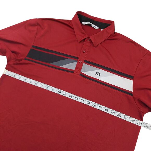 Travis Mathew Polo Shirt Mens XL Burgundy Short Sleeve Golf Performance Casual - Picture 11 of 11